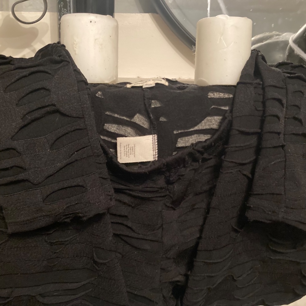 Vintage Silence + Noise black sheer “ torn “ legging tights - Picture 6 of 11